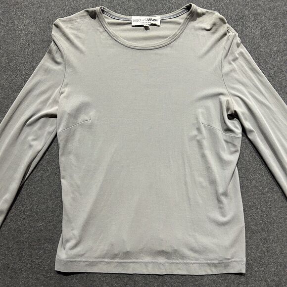 DOLCE & GABANNA Women Long Sleeve‎ Mesh Grey  Shirt Size 40 - Picture 1 of 8